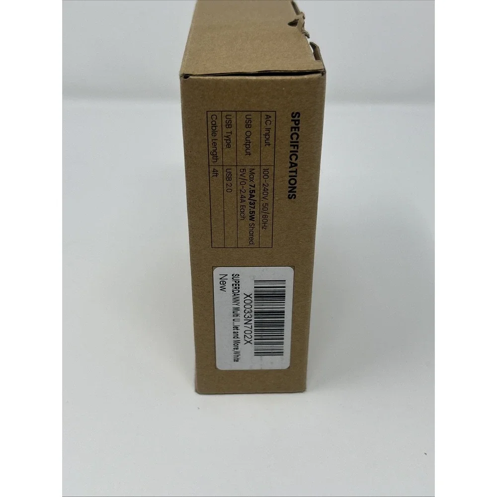 NIB SuperDanny 8-Port Desktop Charging Station White Fire Retardant Case